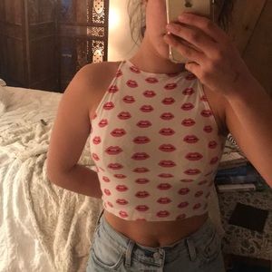 American apparel lips crop top